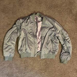Gap satin grey/lilac bomber jacket.